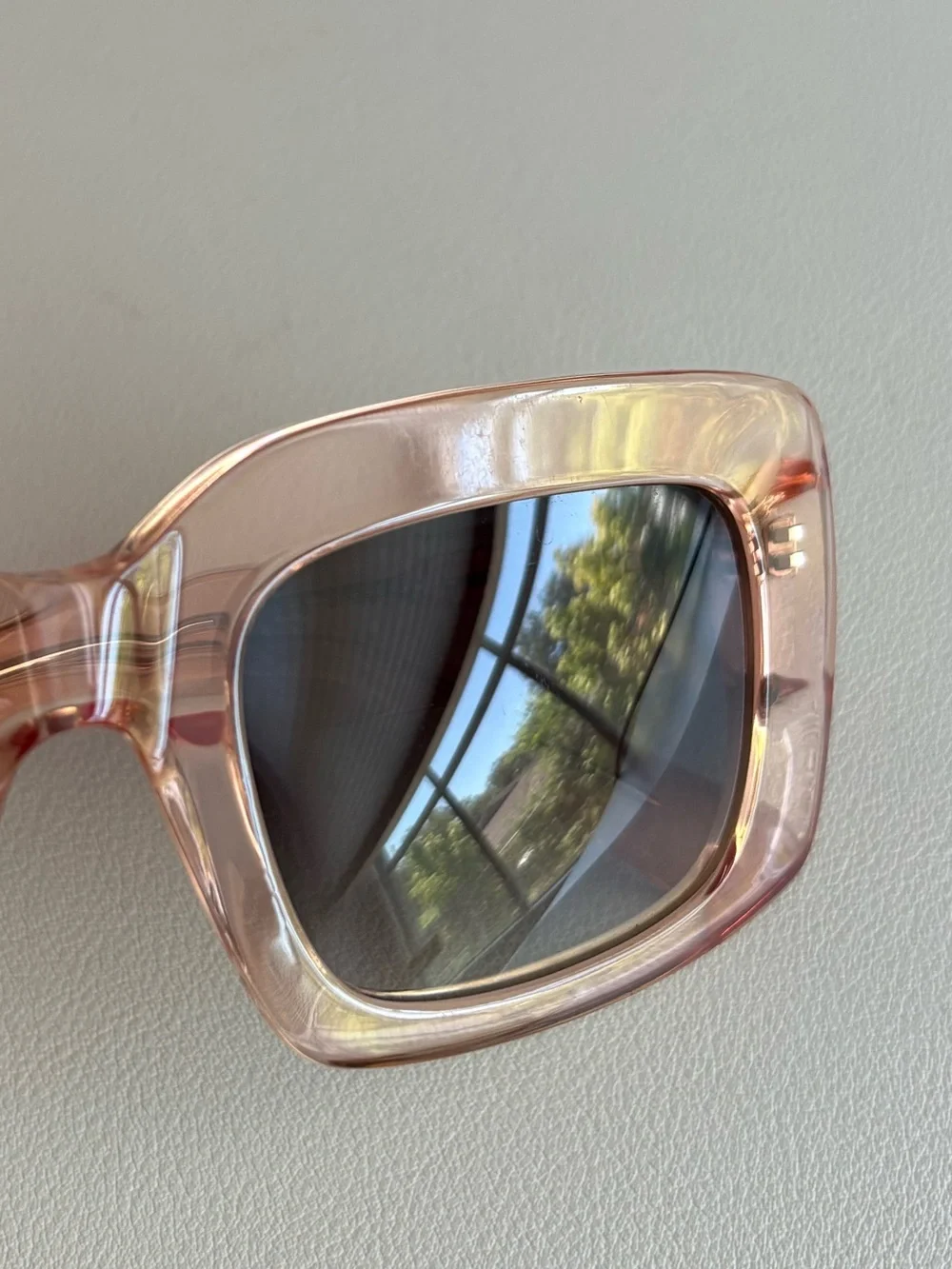 DIFF Oversized Square Pink Sunglasses